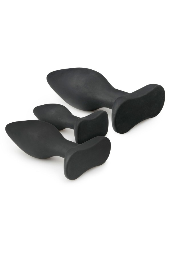 Schwarzes Analplug-Set aus Silikon