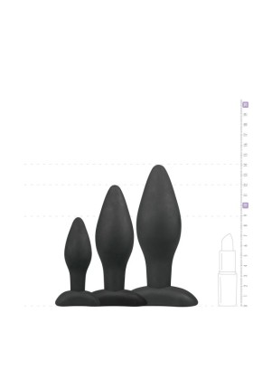 Schwarzes Analplug-Set aus Silikon