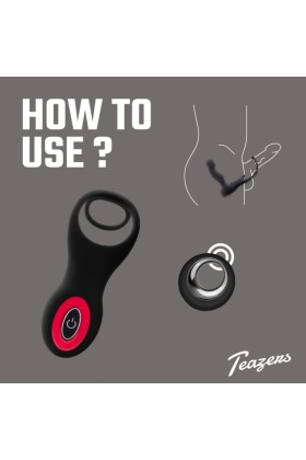 Teazers Penis- & Hodenring mit Prostatavibrator mit Fernbedienung