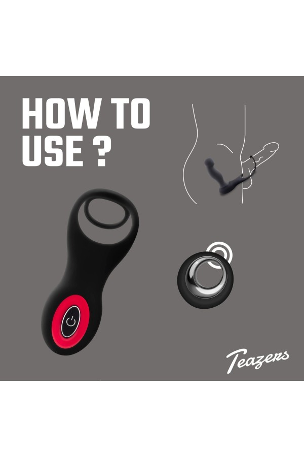 Teazers Penis- & Hodenring mit Prostatavibrator mit Fernbedienung