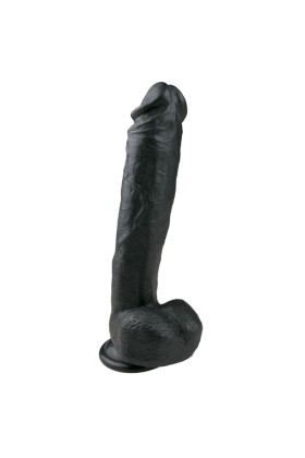 Realistischer schwarzer Dildo - 26,5 cm