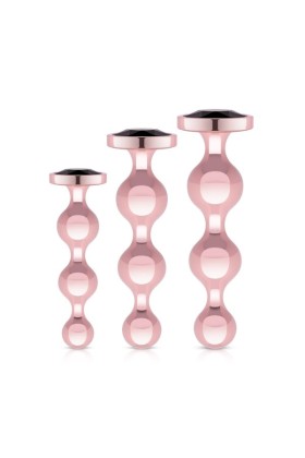 Rosy Gold - Metall-Buttplug-Set 3 Teile - Roségold
