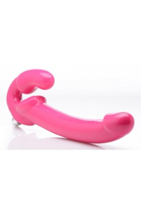 Revolver Vibrierender halterloser Strap-on XXL - Rosa