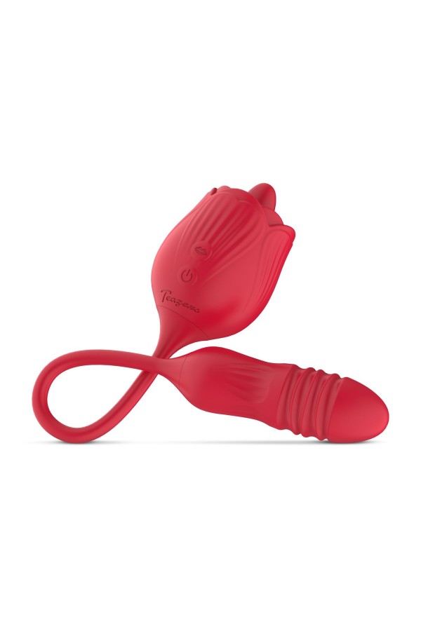 Teazers Rose Vibrator mit Stoßdildo