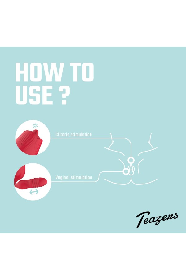 Teazers Rose Vibrator mit Stoßdildo