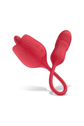 Teazers Rose Vibrator mit Stoßdildo