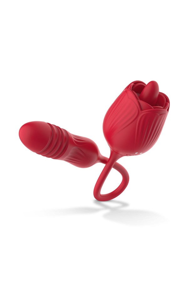 Teazers Rose Vibrator mit Stoßdildo