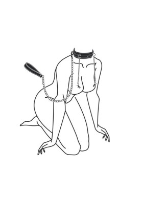 Lederhalsband mit Nippelketten