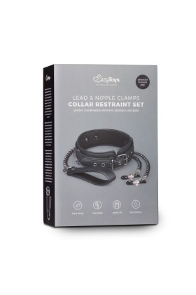 Lederhalsband mit Nippelketten