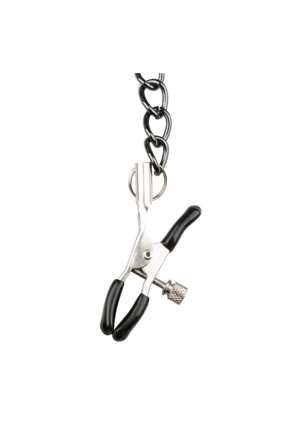 Lederhalsband mit Nippelketten