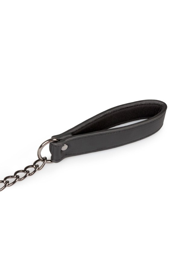 Lederhalsband mit Nippelketten