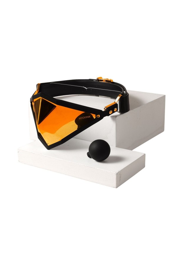 LOCKINK - Goldenes Punker Maulkorb-Knebel-Set