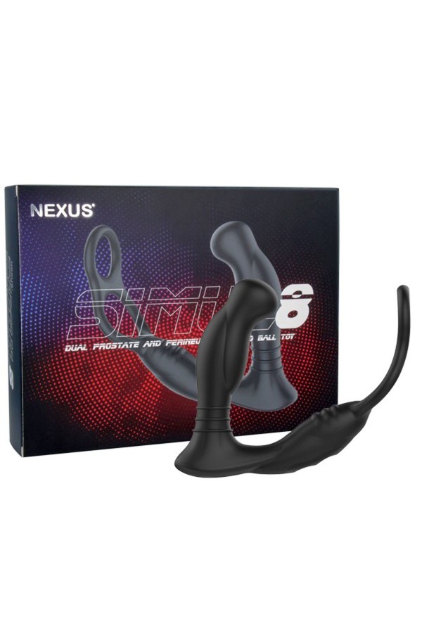 Simul8 Prostatavibrator mit Penis- und Hodenring