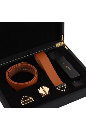 LOCKINK - Halsband mit Leine Set - braun