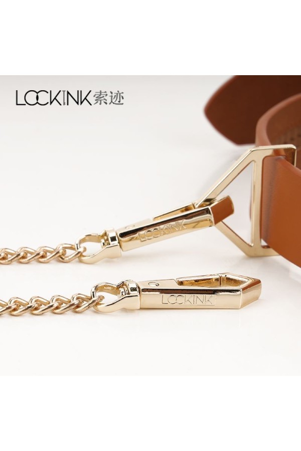 LOCKINK - Halsband mit Leine Set - braun