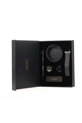 LOCKINK - Halsband mit Leine Set - schwarz