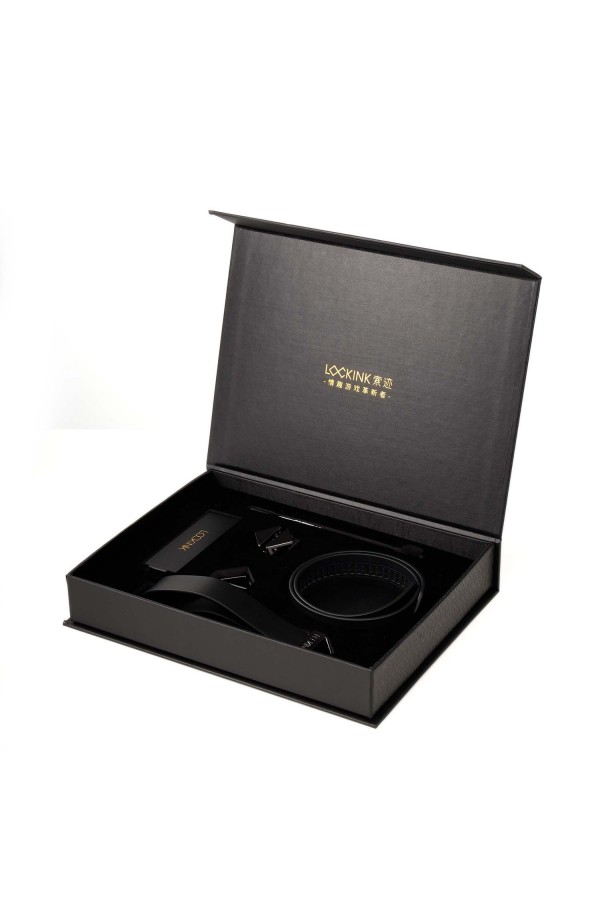 LOCKINK - Halsband mit Leine Set - schwarz