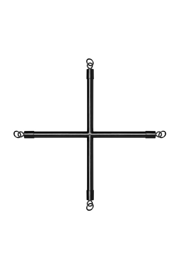 Hog Tie Kreuzstange mit Handschellen - Schwarz