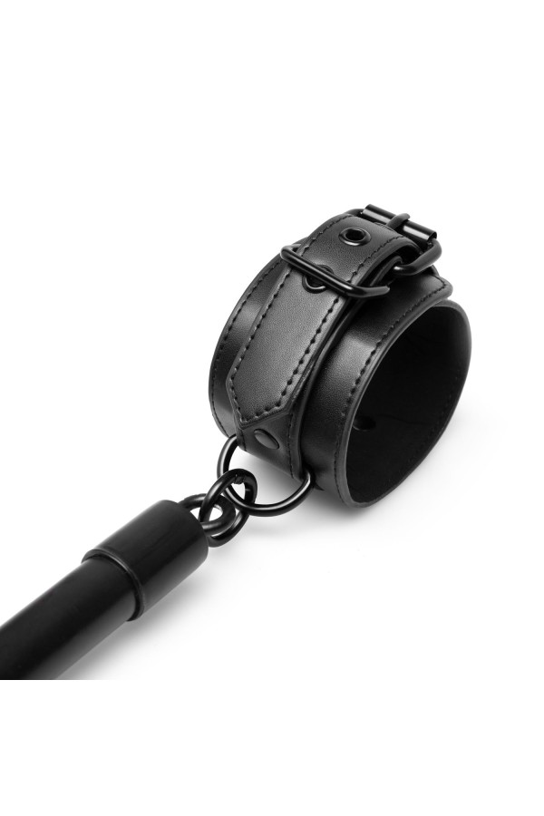 Hog Tie Kreuzstange mit Handschellen - Schwarz