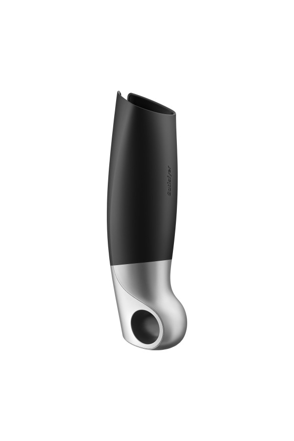 Satisfyer Power Masturbator plus Connect App - Schwarz/Silber