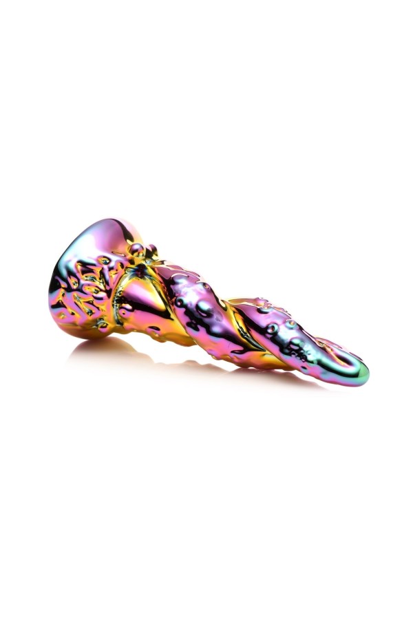 XR Brands - Bezaubernder Regenbogen Glasdildo - Gelb & Pink