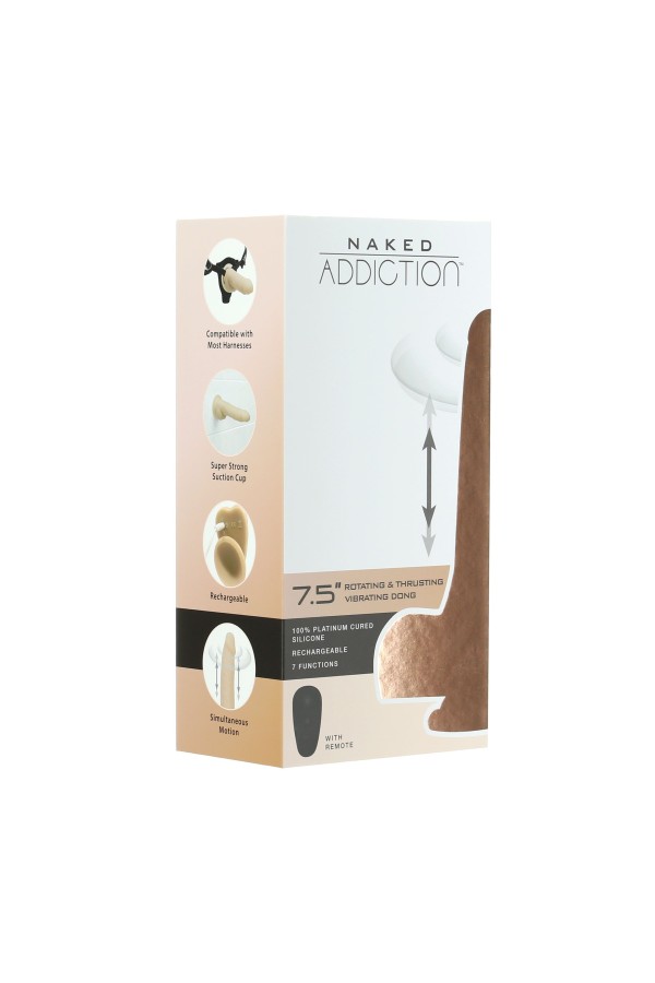 Naked Addiction - Realistischer rotierender Dildo mit Fernbedienung - 19 cm