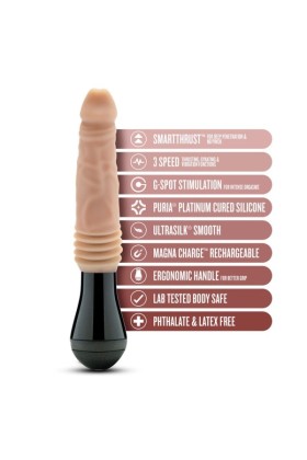 Dr. Skin Silikon - Dr. Knight - Stoßender und vibrierender Dildo - Beige