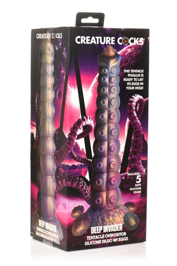 XR Brands - Tiefe Eindringling Tentakel Ovipositor Silikon Dildo mit Eiern