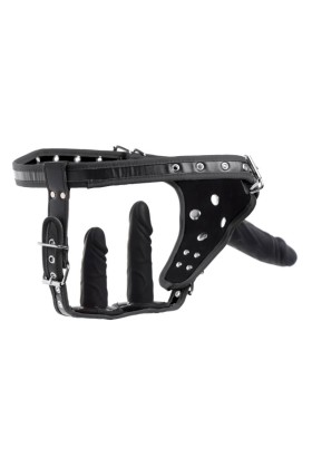 Doppelpenetration Strap-On-Gurtzeug - Schwarz