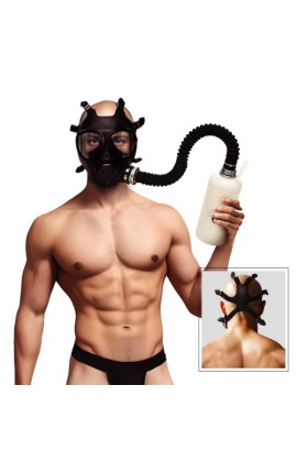 XR Brands - Inhalator-Gasmasken mit Flasche - Schwarz & Weiß