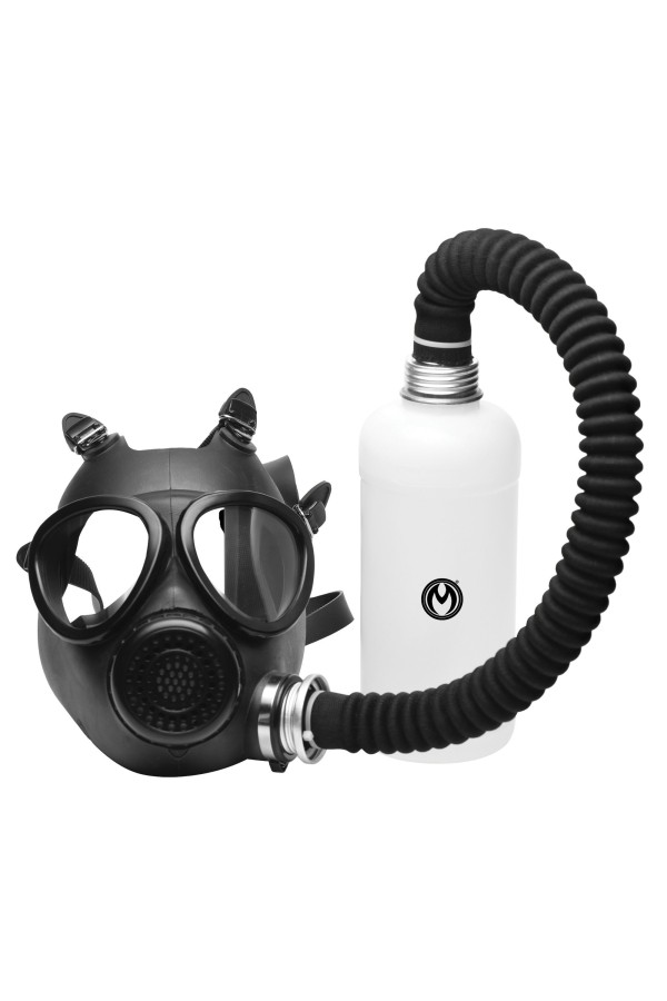 XR Brands - Inhalator-Gasmasken mit Flasche - Schwarz & Weiß