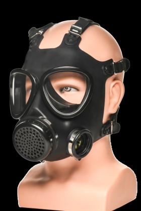 XR Brands - Inhalator-Gasmasken mit Flasche - Schwarz & Weiß