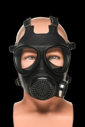XR Brands - Inhalator-Gasmasken mit Flasche - Schwarz & Weiß