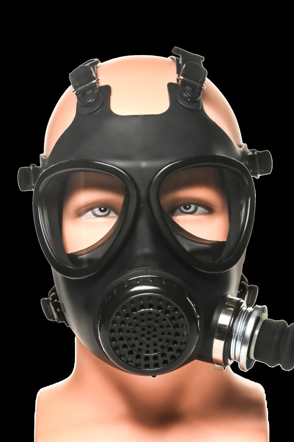 XR Brands - Inhalator-Gasmasken mit Flasche - Schwarz & Weiß