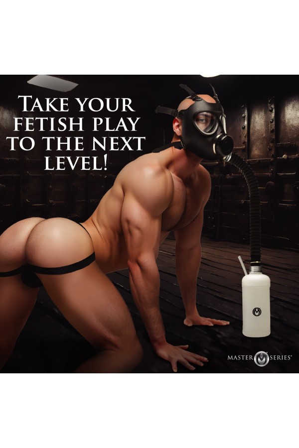 XR Brands - Inhalator-Gasmasken mit Flasche - Schwarz & Weiß