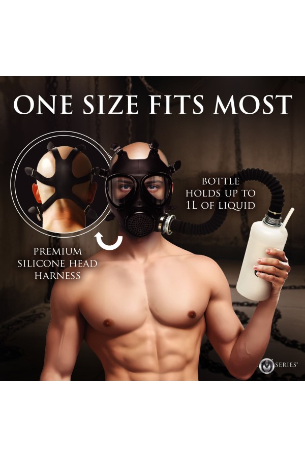 XR Brands - Inhalator-Gasmasken mit Flasche - Schwarz & Weiß