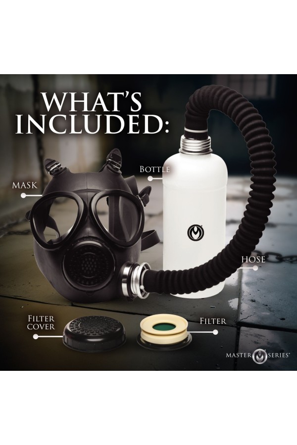 XR Brands - Inhalator-Gasmasken mit Flasche - Schwarz & Weiß