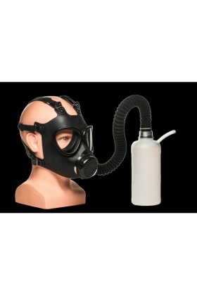 XR Brands - Inhalator-Gasmasken mit Flasche - Schwarz & Weiß