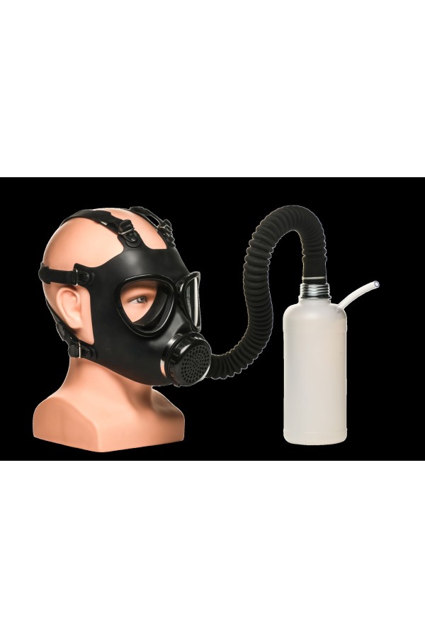 XR Brands - Inhalator-Gasmasken mit Flasche - Schwarz & Weiß