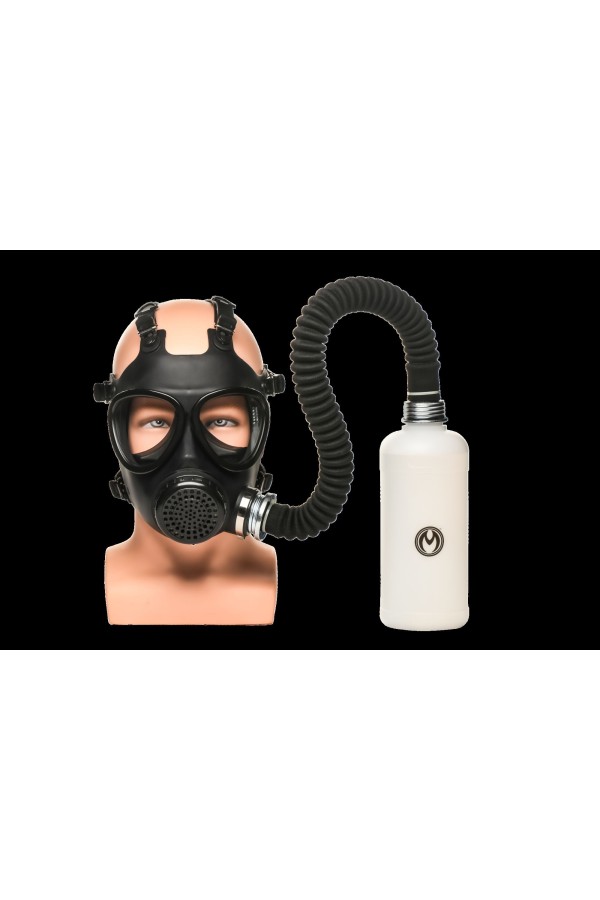 XR Brands - Inhalator-Gasmasken mit Flasche - Schwarz & Weiß