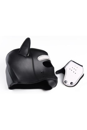 Spike Puppy BDSM Hood - Schwarz/Weiß