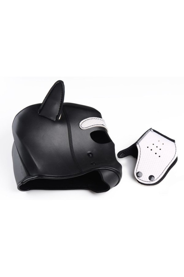 Spike Puppy BDSM Hood - Schwarz/Weiß