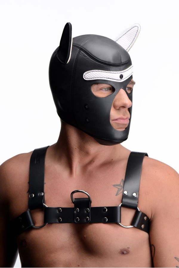 Spike Puppy BDSM Hood - Schwarz/Weiß