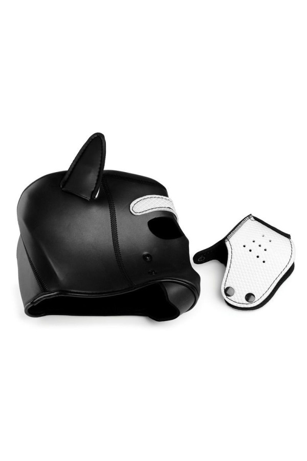 Spike Puppy BDSM Hood - Schwarz/Weiß