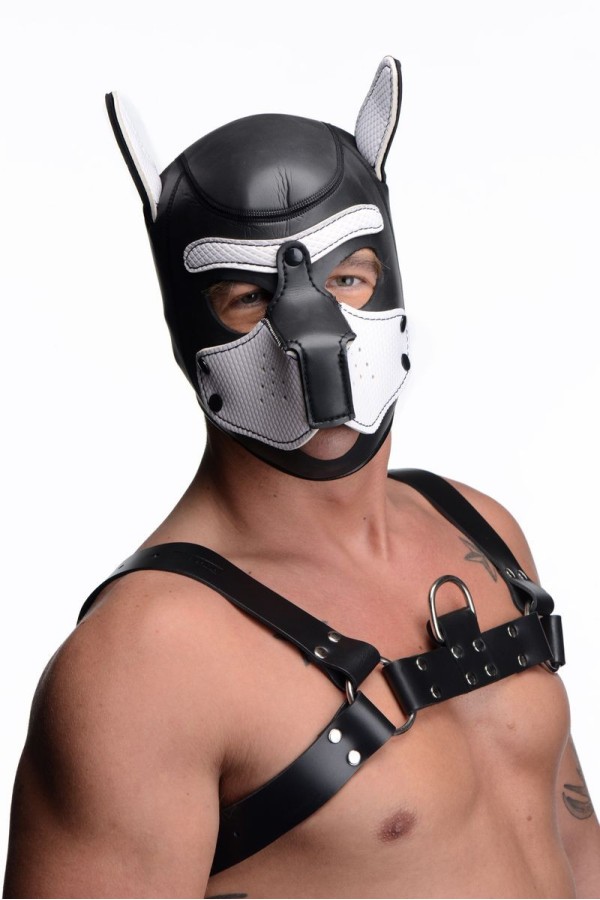 Spike Puppy BDSM Hood - Schwarz/Weiß