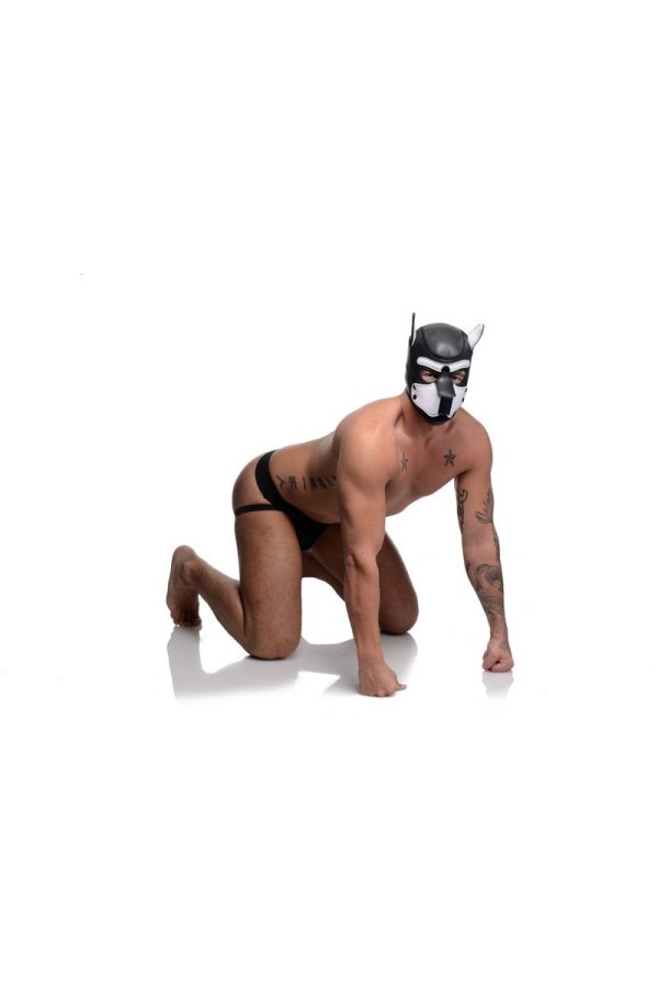 Spike Puppy BDSM Hood - Schwarz/Weiß