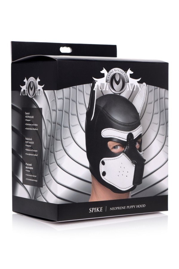 Spike Puppy BDSM Hood - Schwarz/Weiß