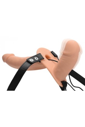 Power Pegger Doppel-Strap-On Vibrator - Hautfarbe