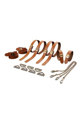 LOCKINK - 8-Bondage-Riemen Fesselset - braun