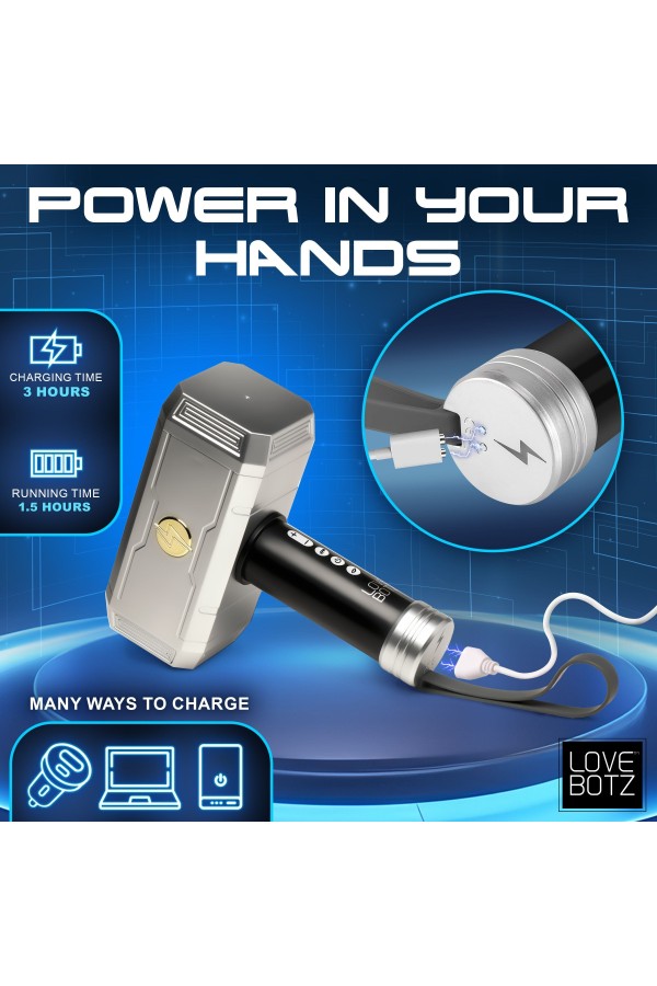 XR Brands - Thunder Stroker Saugender Masturbator - Silber & Schwarz